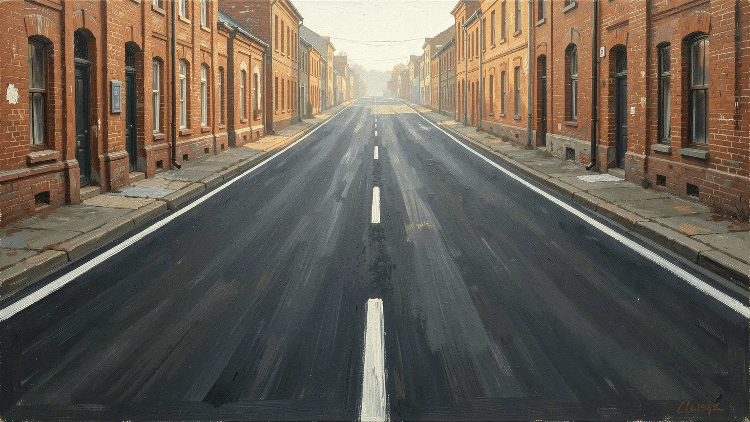 A perfectly good road. There is nothing wrong with it. It is not badly built, badly placed or badly surfaced, and when it is empty it is exactly as useful as it looks.