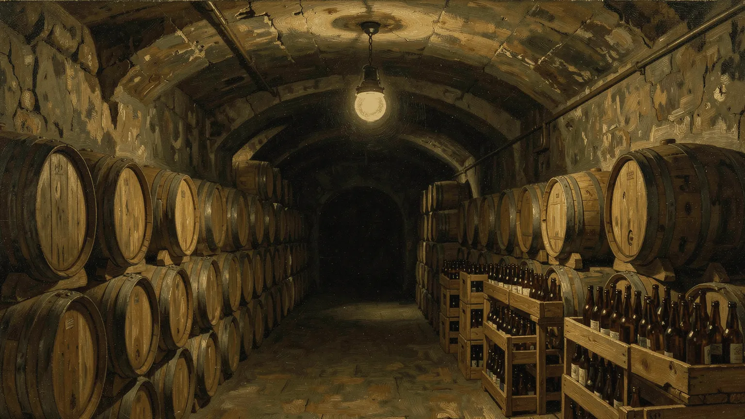 A brewery cellar. At the far end of a supply chain, the factory sees the customers only through three other people's orders.